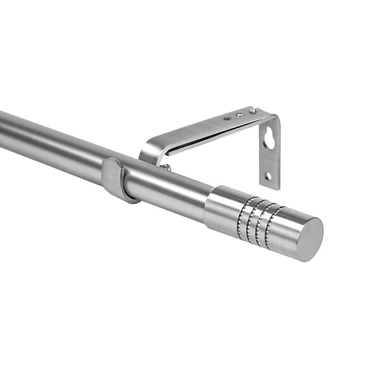 Tringle à rideaux simple Almazan, Acier brossé, 28 po à 48 po