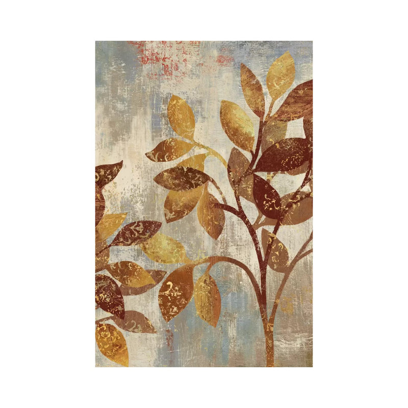 Bronze Leaves I by Asia Jensen - Wrapped Canvas Print, 20.32 cm H x 30.48 cm W
