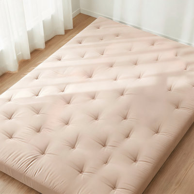  Matelas de futon de plancher de 4 pouces d'épaisseur avec housse 100% coton, matelas Tatami pliable pleine grandeur, matelas de sol enroulable portable, lit de repos pour adulte