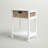 Walnut and Natural Accent Table with Woven Basket-2041729410
