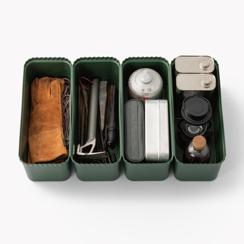 Slim Stacking Bin Set of 2, Green