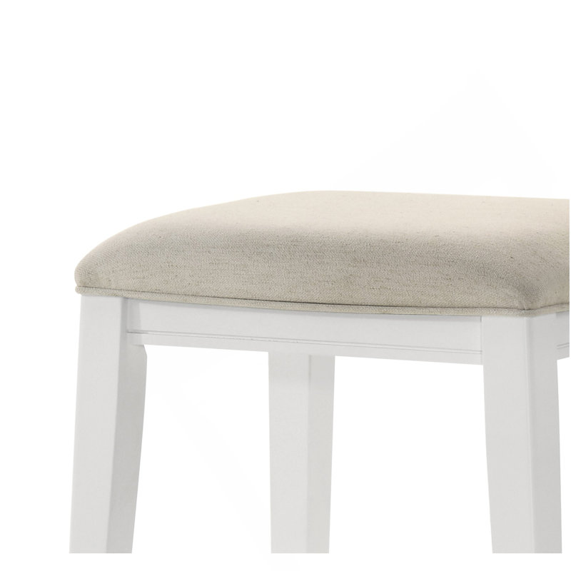 Tabouret à hauteur de comptoir blanc 17 po avec assise rembourrée Sasha