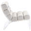 Chaise rembourrée en acrylique Freeman Ivory Boucle-551581840