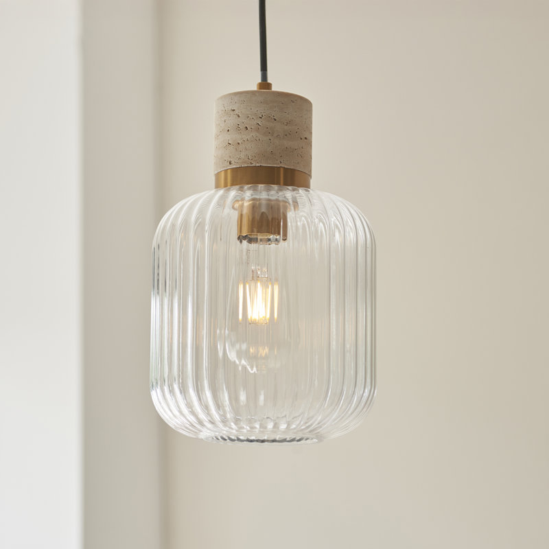 1 - Light Brass Pendant, Natural