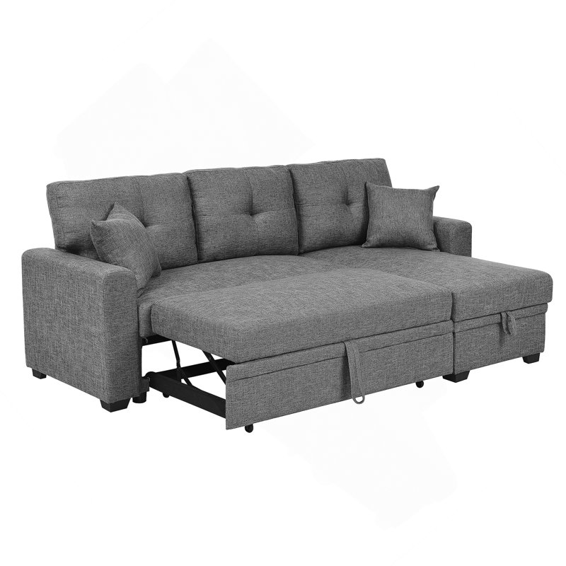 Canapé-lit rembourré, Polyester gris