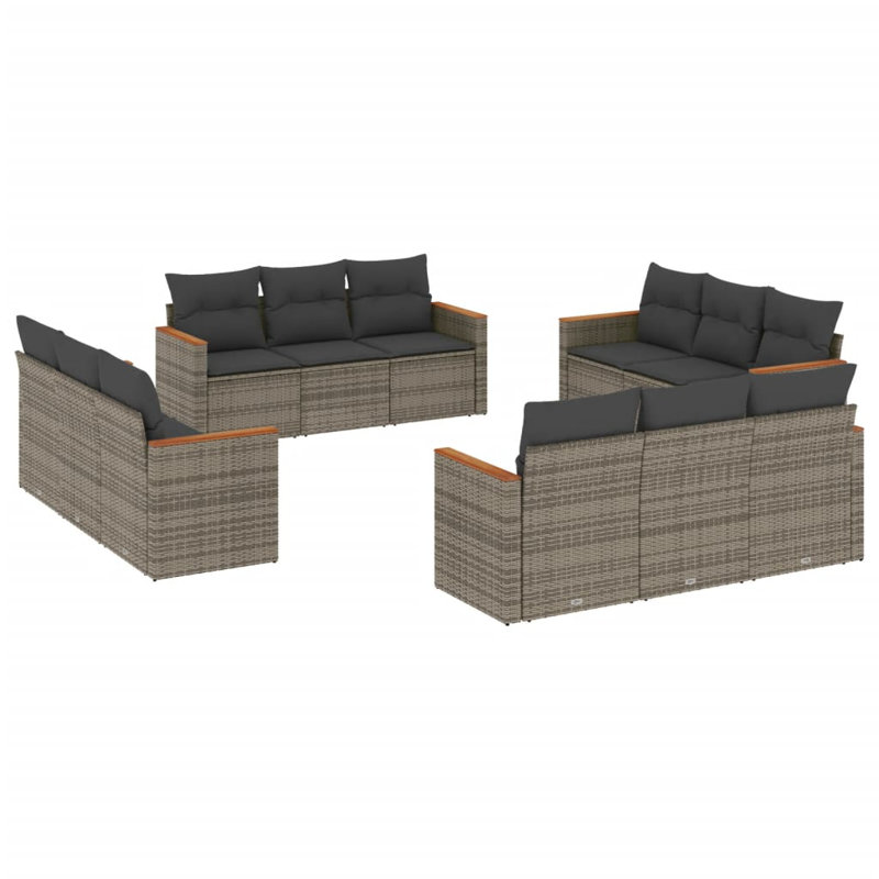 Vidaxl Garden Sofa Set Grey