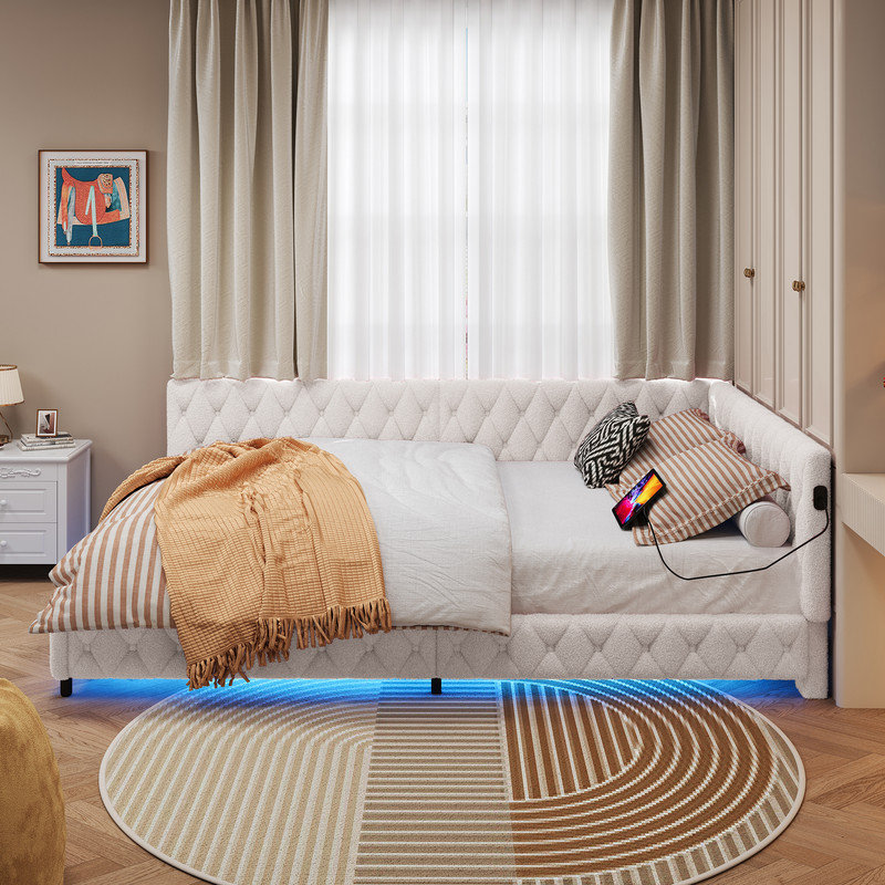Bed, Beige