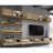 Bergenia 126" Modern Floating Wall Mounted Entertainment Center with 16-Color LED Lighting, High Gloss Finish-281168085