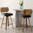 26" Mid-Century Modern Swivel Faux Leather Upholstered Wood Counter & Bar Stool-830138022-819236525