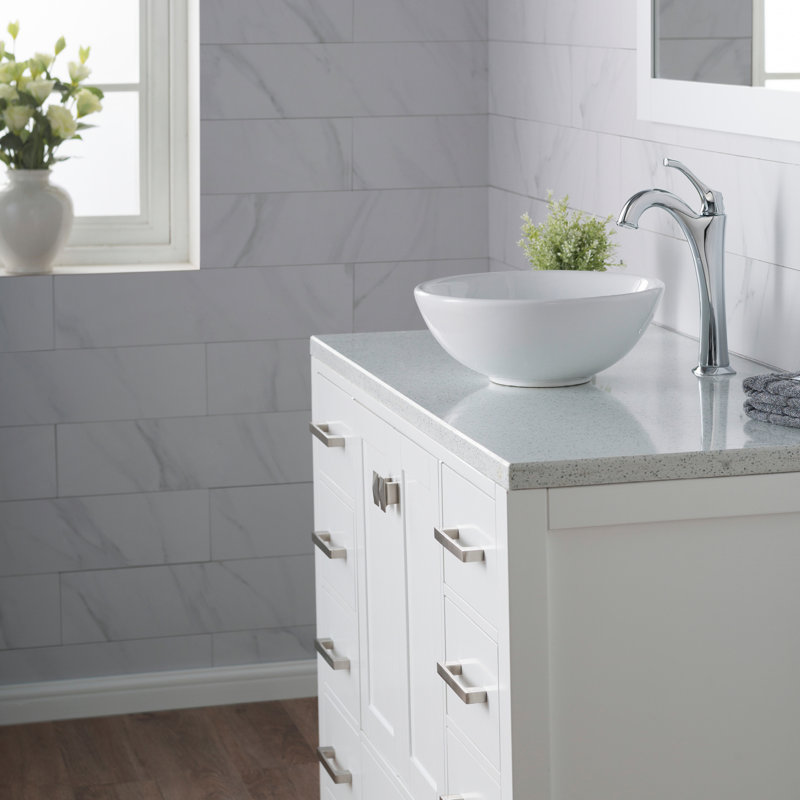Lavabo de salle de bain vasque circulaire en céramique mince