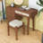 Retro Wood Makeup Vanity Set with with Built-in Charging Station, Ample Storage and Cushioned Stool-551606436