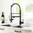 Commercial Kitchen Faucet Pull Down - Black And Nickel, Single Handle, Hot Cold Water Mixer, Heavy Duty Sink Nickel With Ceramic Filler, Water, , Modern Accessory