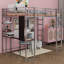 Lit mezzanine en métal avec 2 tablettes et un bureau-113317682-101953787