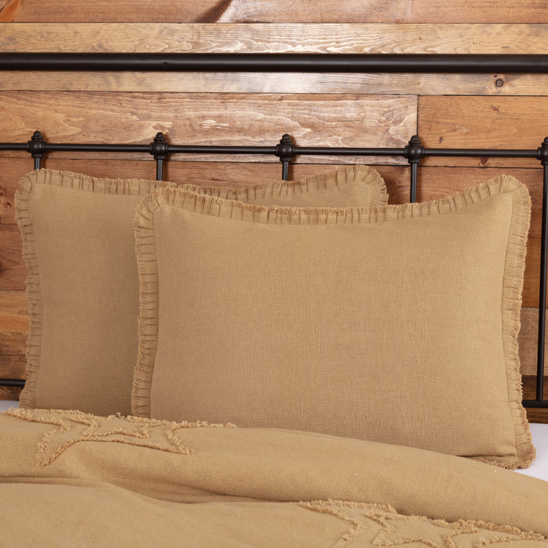Burlap Natural Cotton Sham Set, Standard, Natural