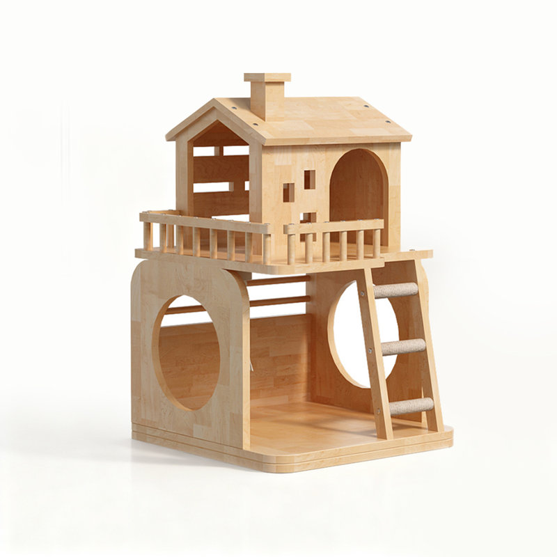 Simple Style Solid Wood Cat Tree
