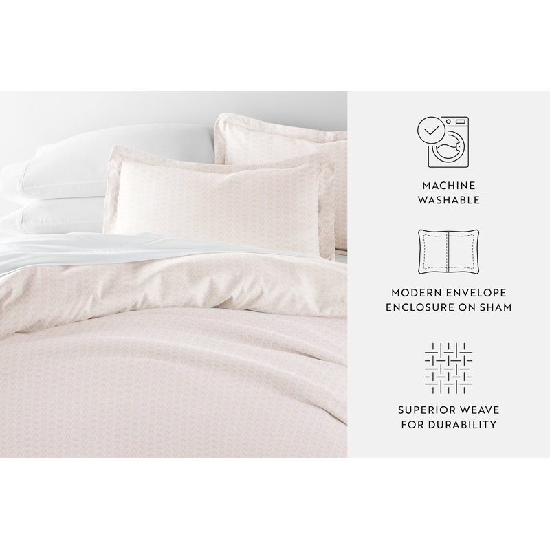 Twin XL Pink Paisley Microfiber Duvet Cover Set