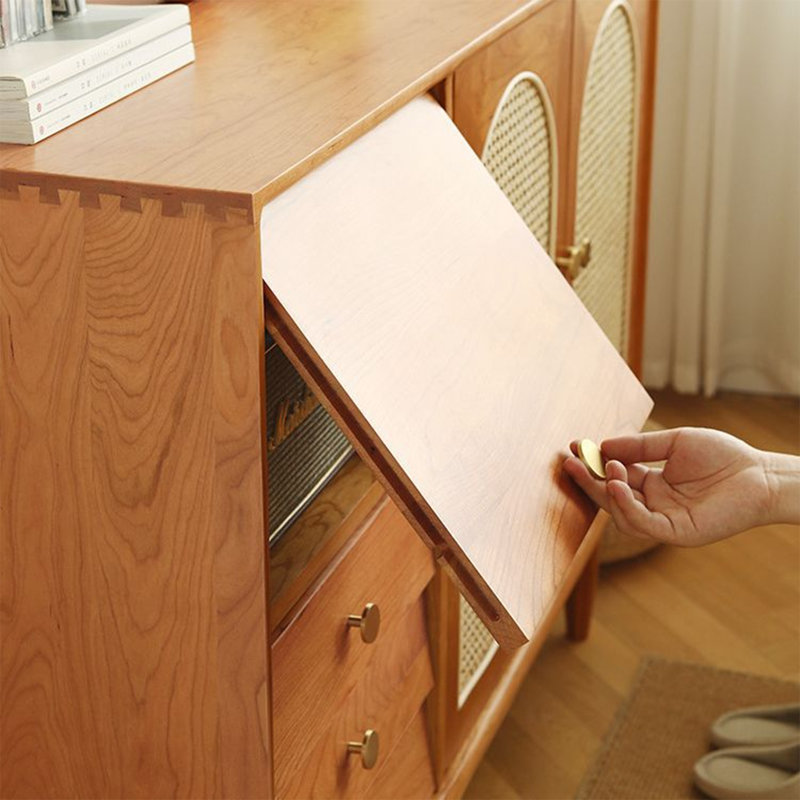 Buffet minimaliste en rotin, H 37,4 po x l 59,06 po x P 15,75 po