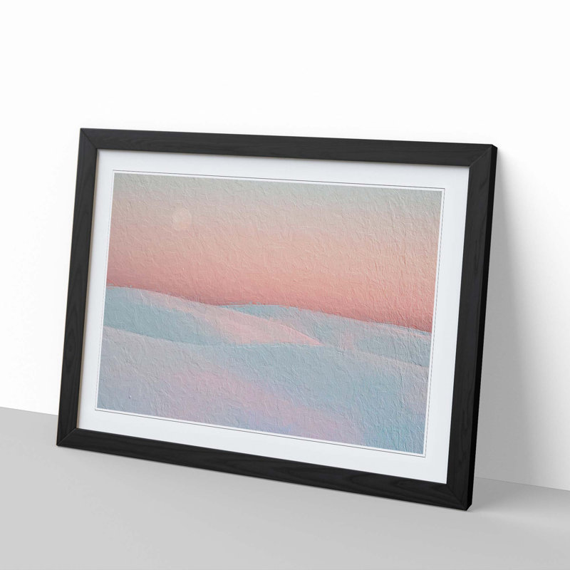 Pink Desert - Picture Frame Painting Print, 36cm H x 48cm W x 2cm D, Black Framed