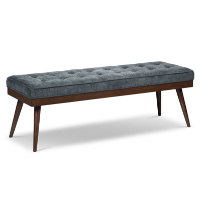 Luca 55" Velvet Fabric Bench in Distressed Green Velvet