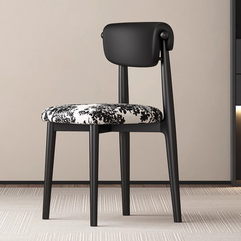 Chaise d'appoint à lattes noires (ensemble de 2)