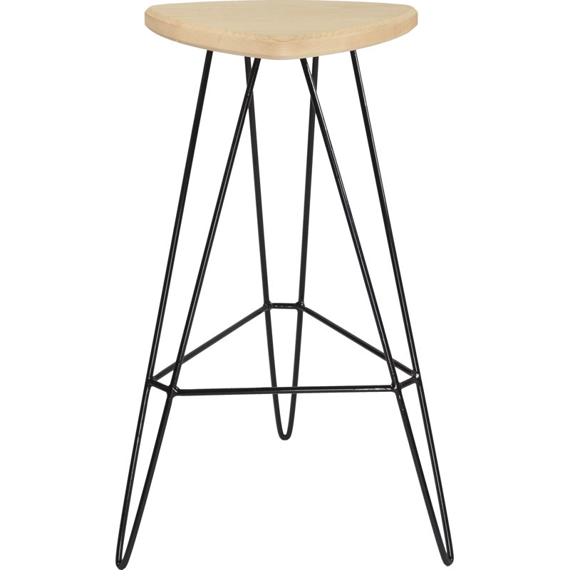 Madison Counter Stool with Metal Frame, Black, Maple, Bar Stool (30" Seat Height)