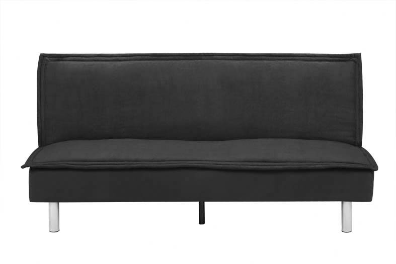 Puzzle Upholstered 68.9'' Sofa, Black Microfiber, Silver