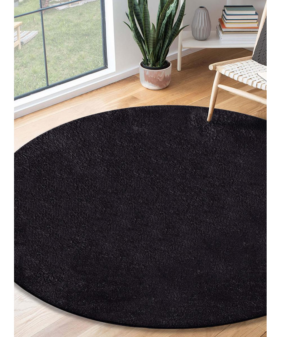 The Carpet Relax - Modern Rug, Fluffy, Short Pile, Non-Slip Underside, Washable up to 30°C, Super-Soft, Fur Look, Black