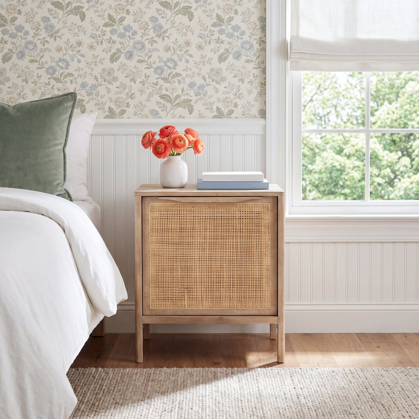 Nellie Cane Nightstand, Natural, Left