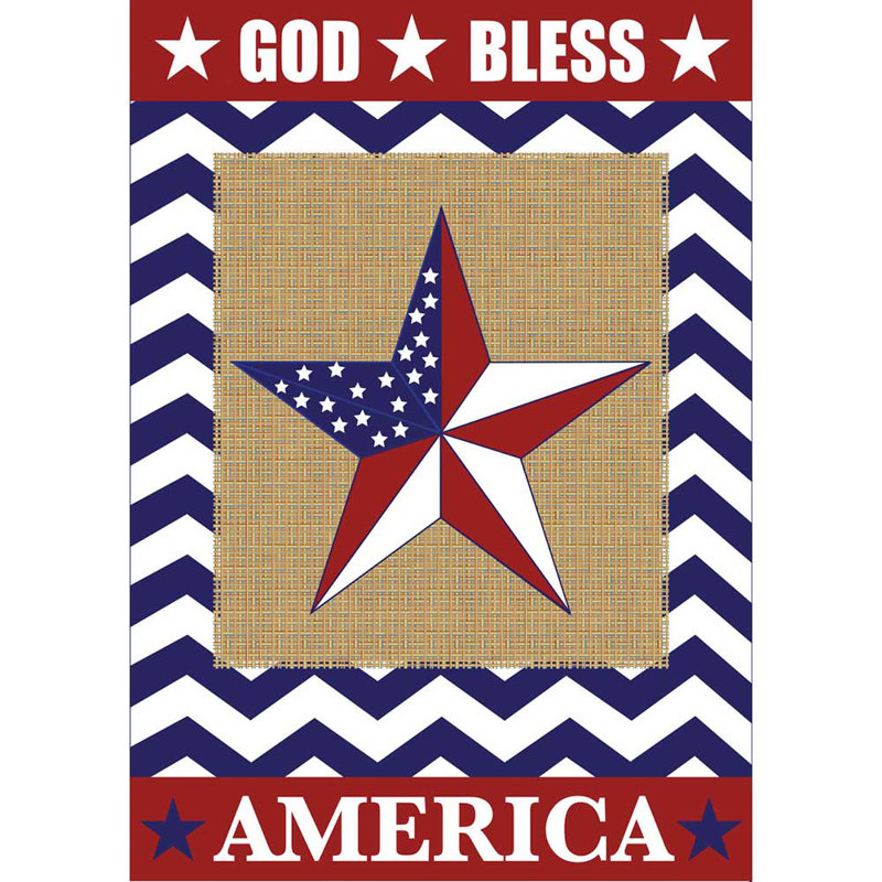 Drapeau Jarratt God Bless America Star 29 x 42