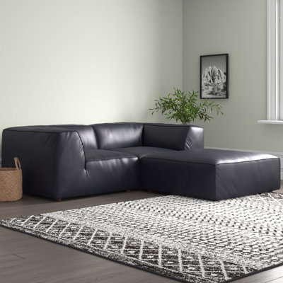 Canapé modulaire en cuir 3 pièces Foley
