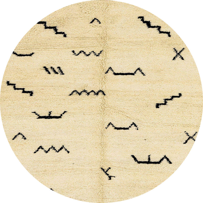 Abstract Indoor Rug, Round 5'