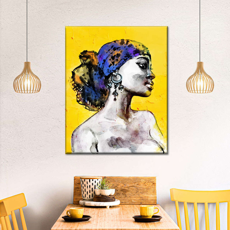 Impression sur toile abstrait africain, H 10 po x l 8 po x P 1 po