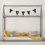 Lit simple en bois, gris