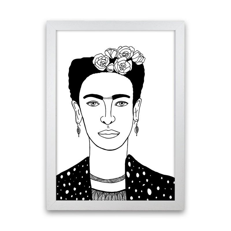 Frida by Carissa Tanton - Print, White Framed, 88cm H x 64cm W x 3cm D