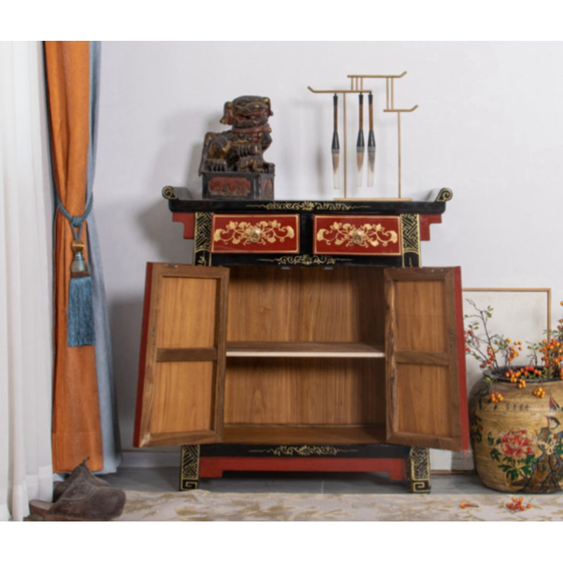 Nouvelle armoire de véranda rétro en bois massif de style chinois