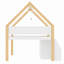 Lit mezzanine bas avec escalier, tablettes, armoires et lumières DEL-350961413