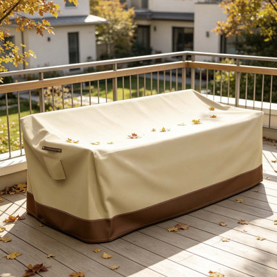 Large 3-Seat Couch Cover – Heavy Duty 600D Waterproof Outdoor Furniture Cover with Elastic Hem & Vents