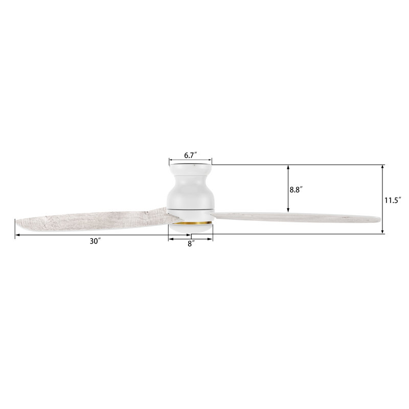 Ventilateur de plafond 60 po avec télécommande, ensemble d'éclairage inclus., Blanc / bois clair