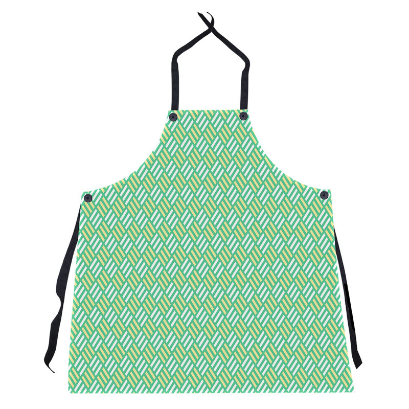Tablier à carreaux à rayures, Vert / Jaune