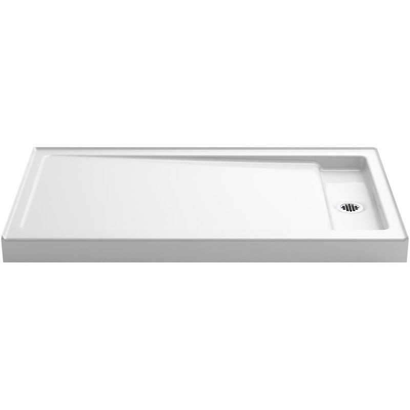 Bellwether 60" x 34" Single-Threshold Shower Base, White, Right Offset