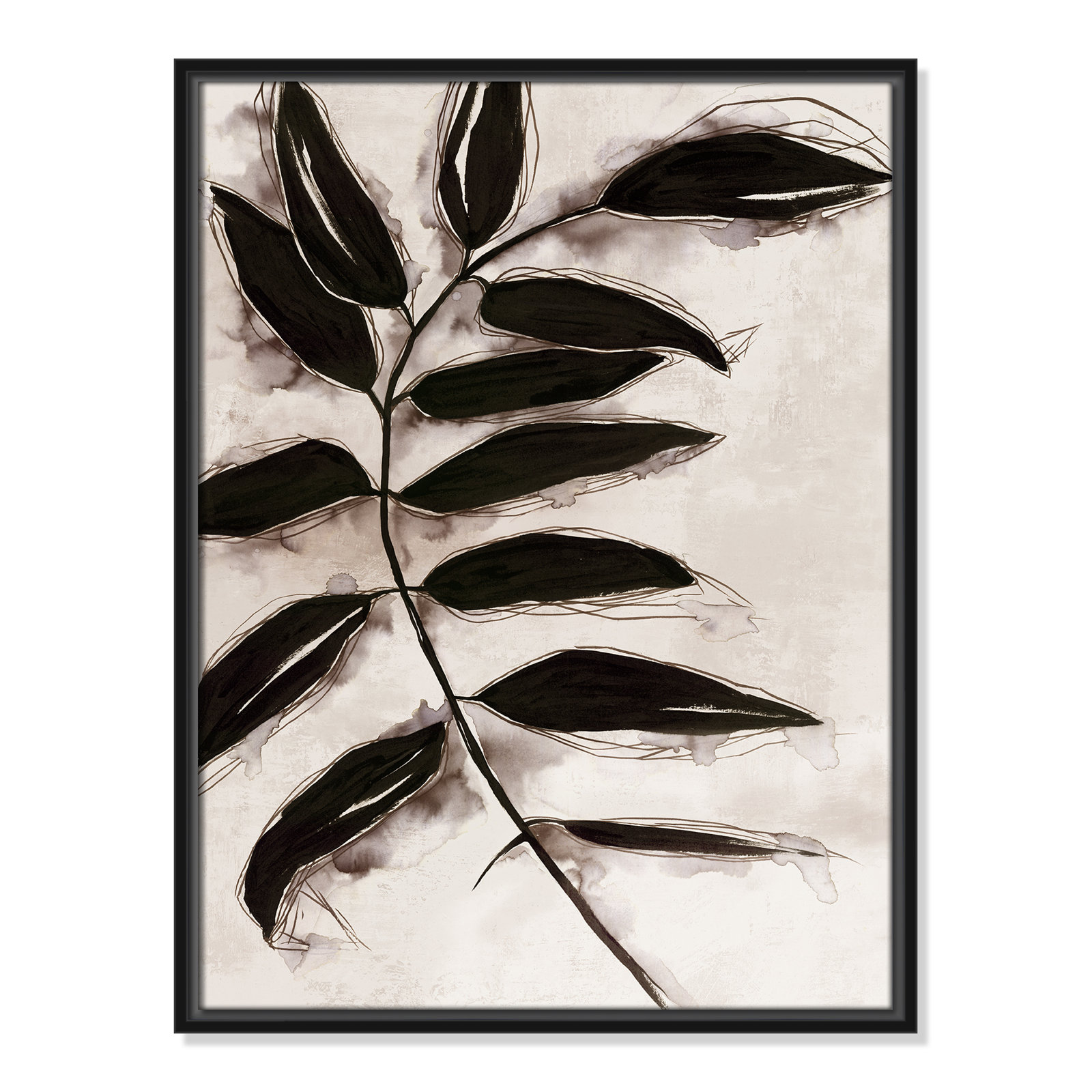 Leaves "Leaves II" Print, Black Framed, 25.5" H x 19.5" W x 2" D