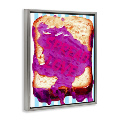 Spread Love Toast Framed Floater Canvas Wall Art by Daphne Polselli