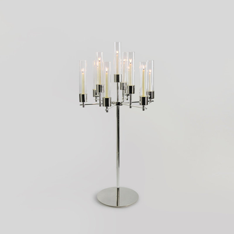10-Arms Grand Floor Candelabra, Silver