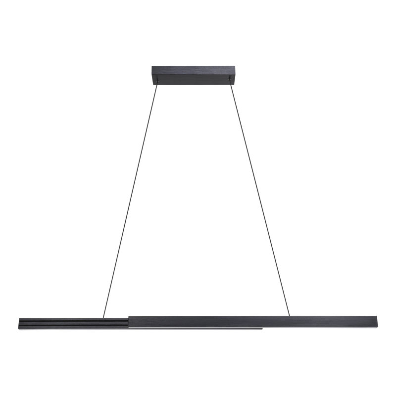 Luminaire suspendu à DEL extensible 2 lumières 3CCT, Noir brossé 