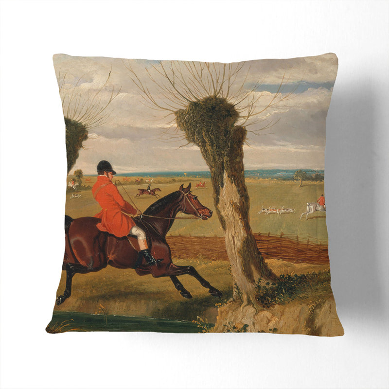 The Suffolk Hunt Vol.2 Scatter Cushion with Filling, 55cm H x 55cm W x 20cm D, White
