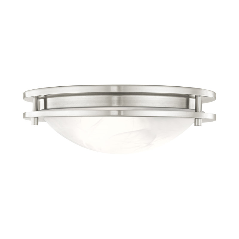Plafonnier encastré 2 lumières Adrielle, Nickel brossé, H 3,5 po x l 11 po x P 11 po