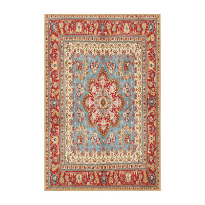 Tapis rouge / brun traditionnel Dorffman