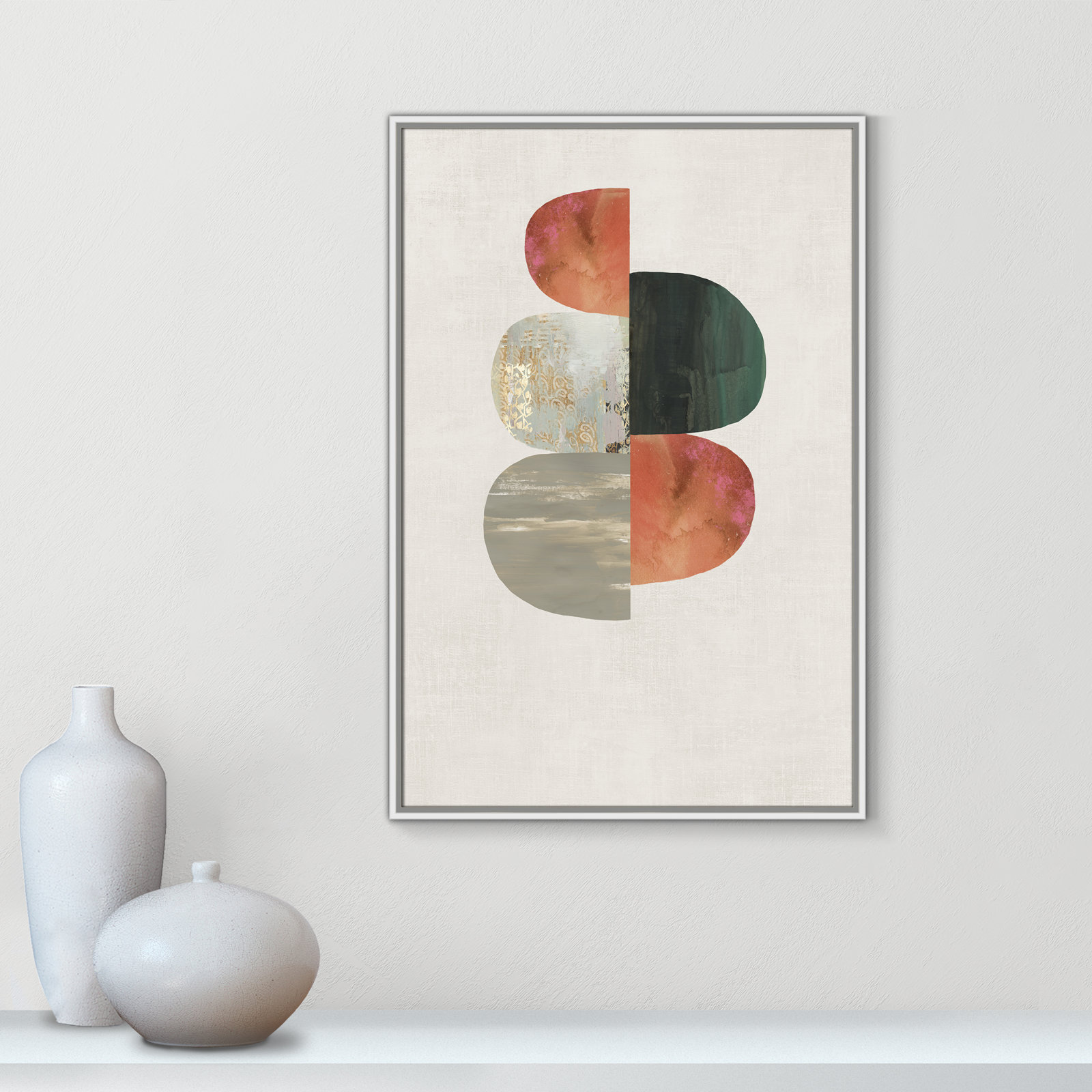 Evolving Energy II by Tom Reeves - Print, 37.5" H x 25.5" W, Framed Canvas, White