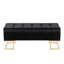 Banc de rangement en métal doré et velours noir