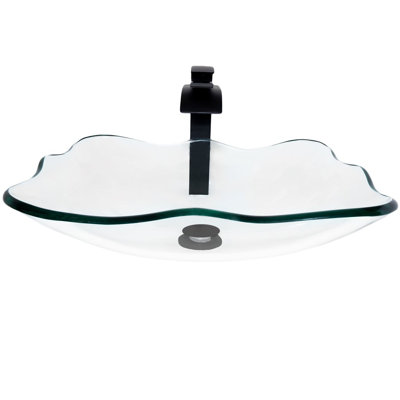 Novatto 15'' Glass Bathroom Sink with Faucet